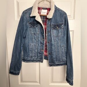 Denim Jacket with Furry collar and Flannel inside